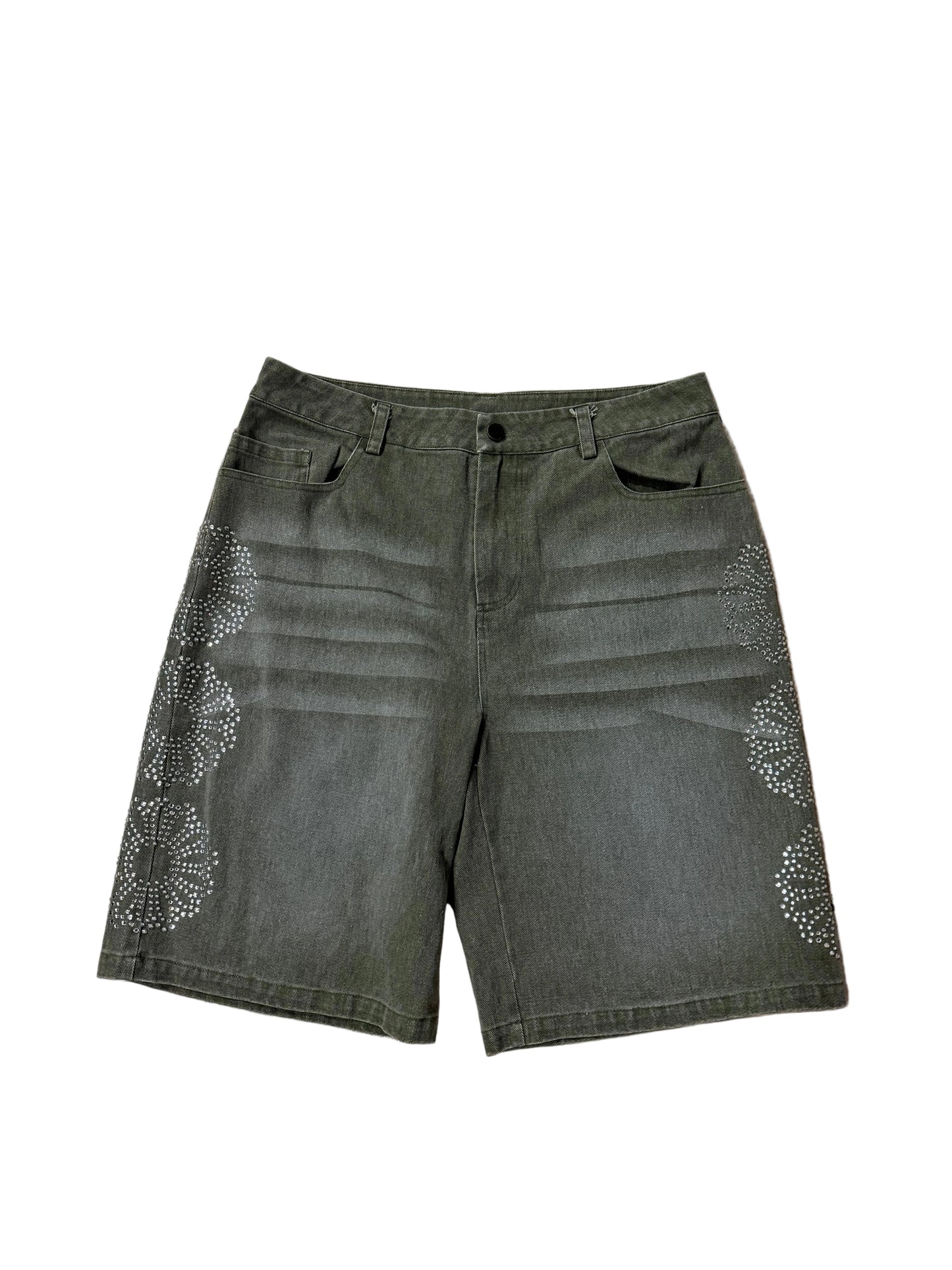 Speradik Rhinestone Denim Shorts