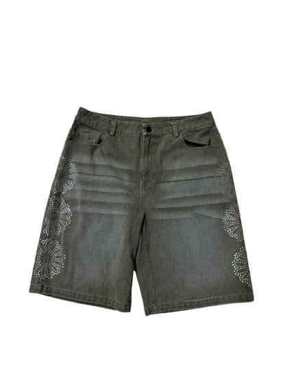 Speradik Rhinestone Denim Shorts