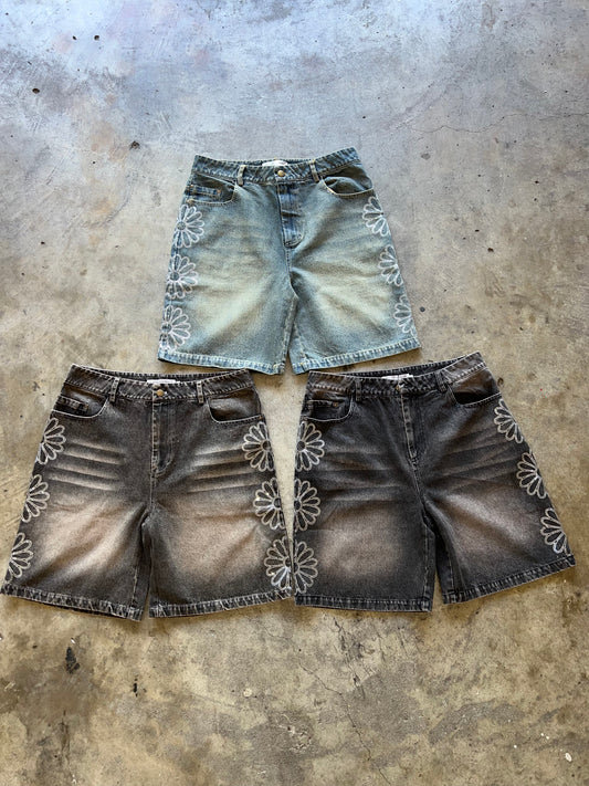Speradik Rhinestone Denim Shorts