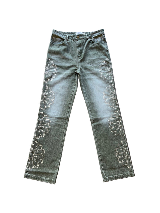 Long Rhinestone Denim